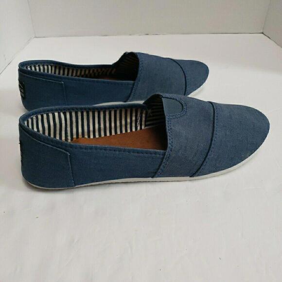 Alpine Swiss Slip On Flat Shoes Canvas Denim Blue Comfort Womens 10‎ - Picture 4 of 7